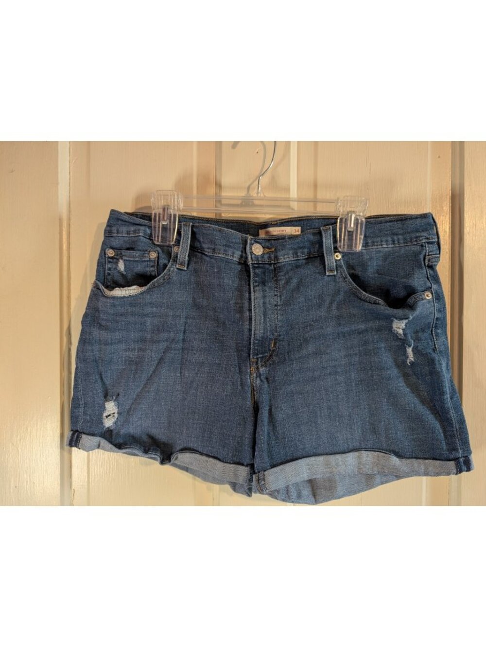 Levi's Women's Mid Length Distressed Shorts Size 34 -D